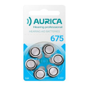 Батарейки для слуховых аппаратов Aurica 675